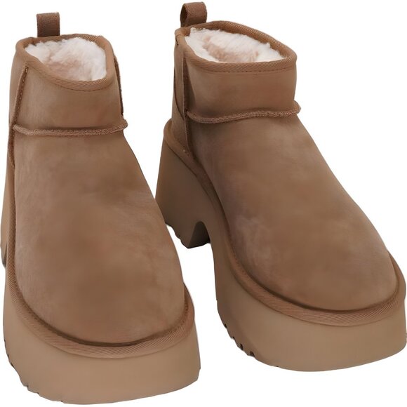 UGG Classic Ultra Mini New Heights Platform Boots Chestnut Women US 11 EU 42 - Picture 1 of 6